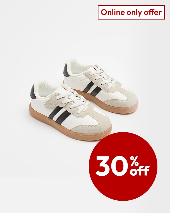 ONLINE ONLY 30% off selected Kids' & Baby Footwear*