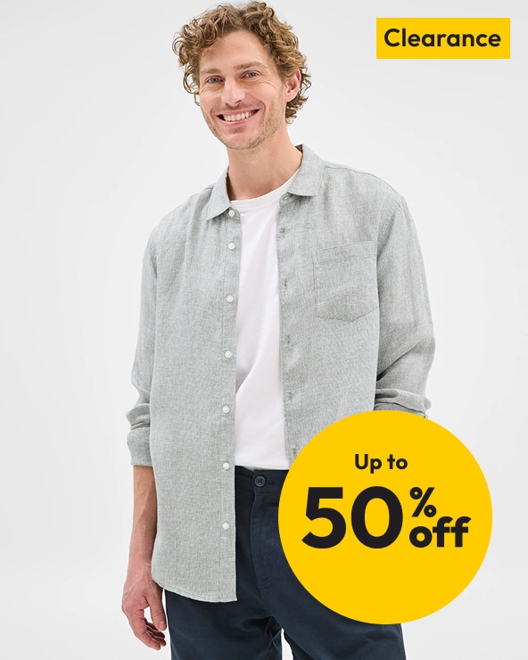 Up to 50% off Selected Men's Clearance Clothing & Footwear