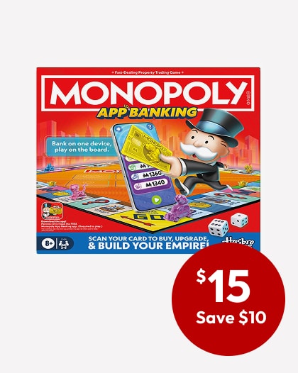 $15 save $10 Monopoly App Banking Game