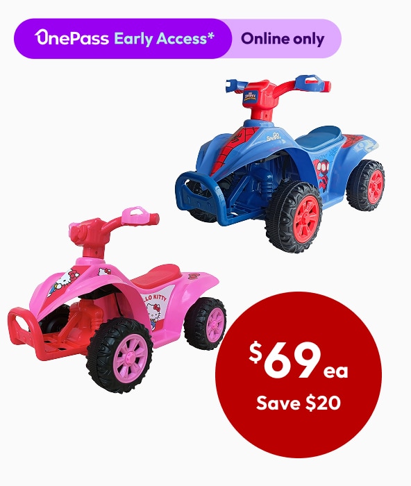 6V mini quad bike ride on - Spiderman or Hello Kitty