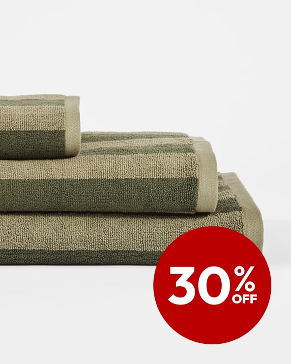 30% off Selected Towels	