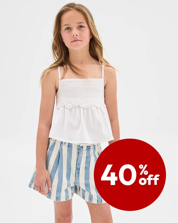 40% off Selected Girls 7-16 Shorts 