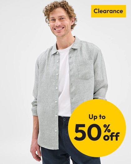 Selected men's clearance clothing and footwear