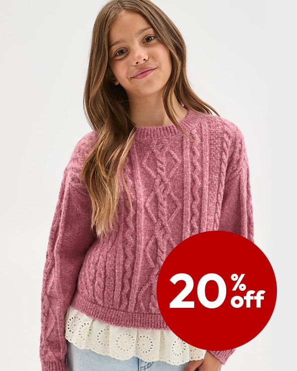20% off Kids' Knitwear	