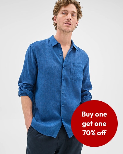 ONLINE ONLY  Buy One, Get One 70% Off on Selected Men's Clothing