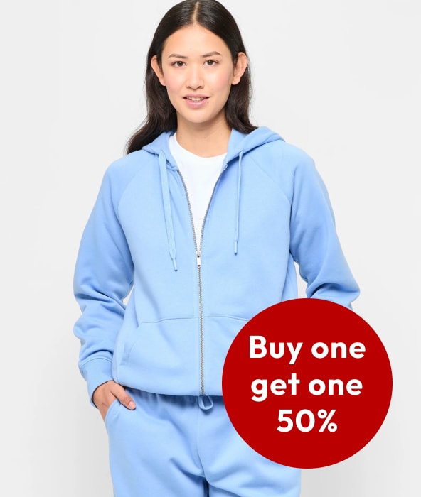 Buy One Get One 50% off Women's Fleece Jumper or Trackpants Buy One Get One 50% off Women's Fleece Jumper or Trackpants