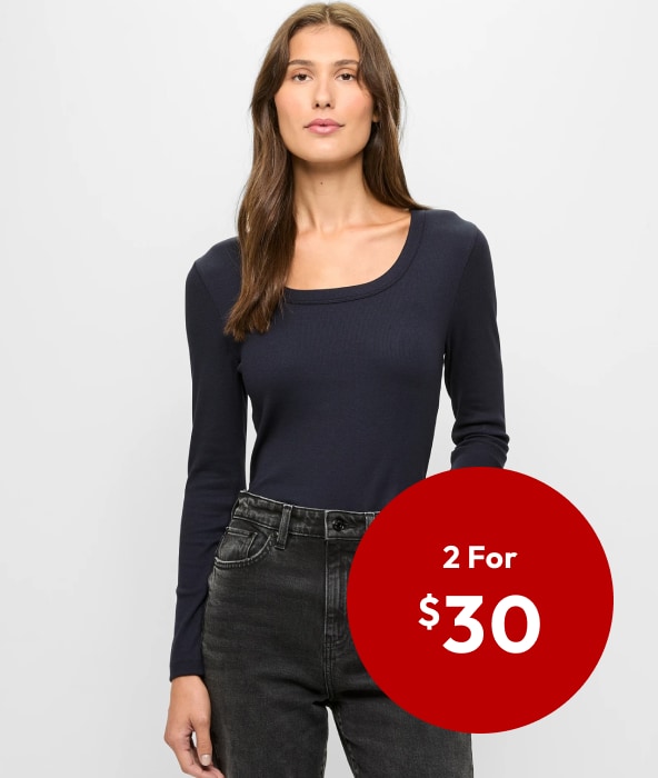 2 for $30 Long Sleeve Rib T-Shirt 2 for $30 Long Sleeve Rib T-Shirt