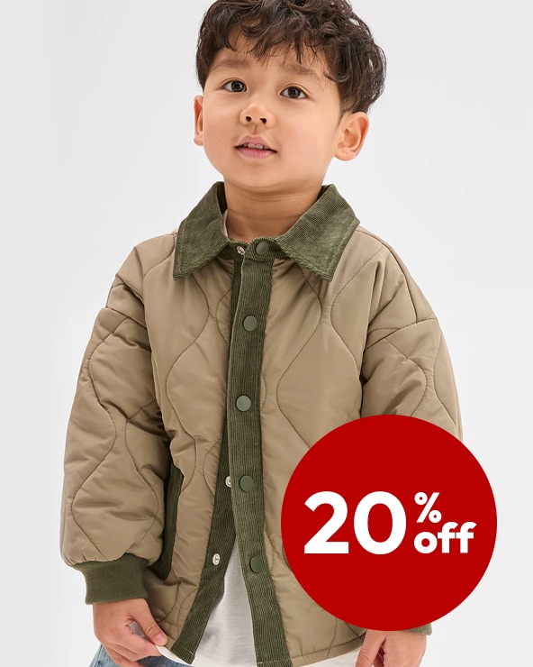 20% off Kids' coats & jackets	