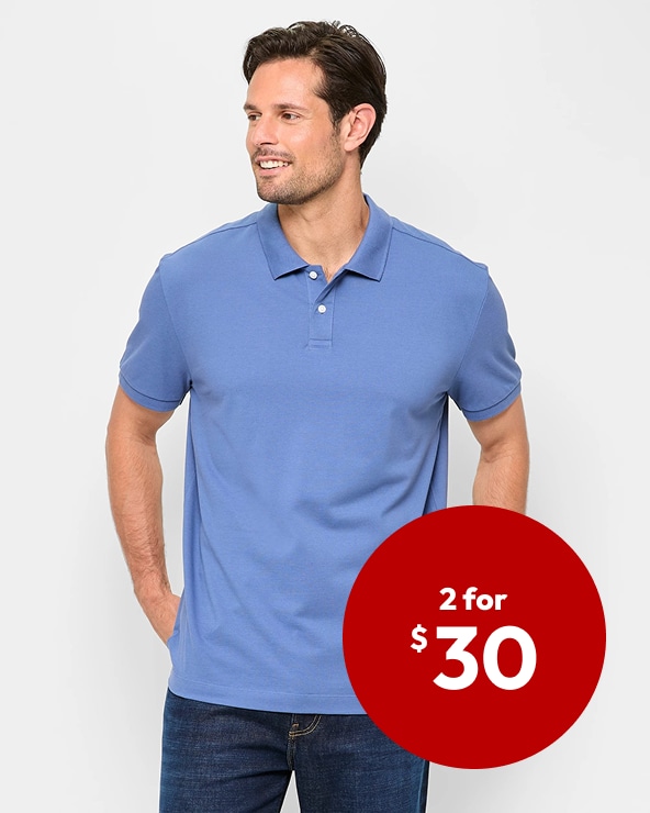 2 for $30 Target Man Aussie Cotton Plain Pique Polo 2 for $30 Target Man Aussie Cotton Plain Pique Polo