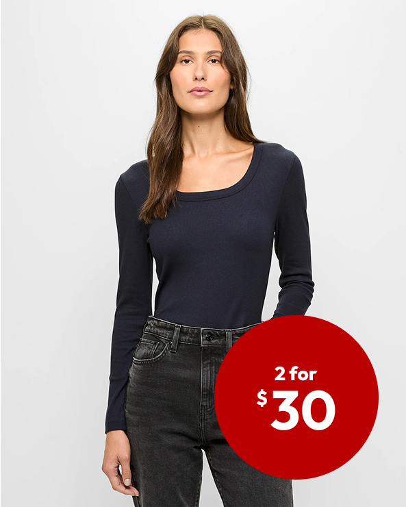 2 for $30 Long Sleeve Rib T-Shirt 2 for $30 Long Sleeve Rib T-Shirt