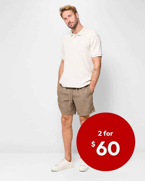 Selected linen shorts