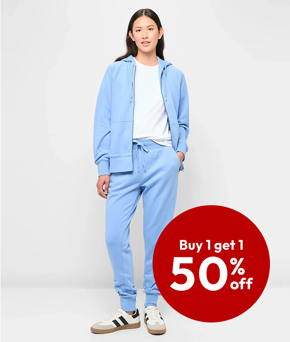 Buy One Get One 50% off Women's Fleece Jumper or Trackpants Buy One Get One 50% off Women's Fleece Jumper or Trackpants