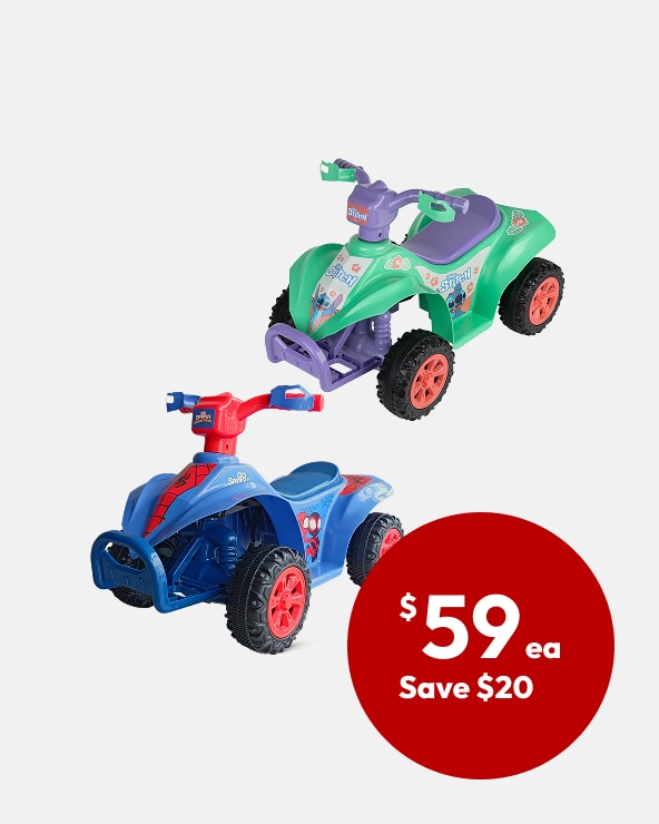  Spiderman or Stitch 6V Mini Quad Bike Ride On