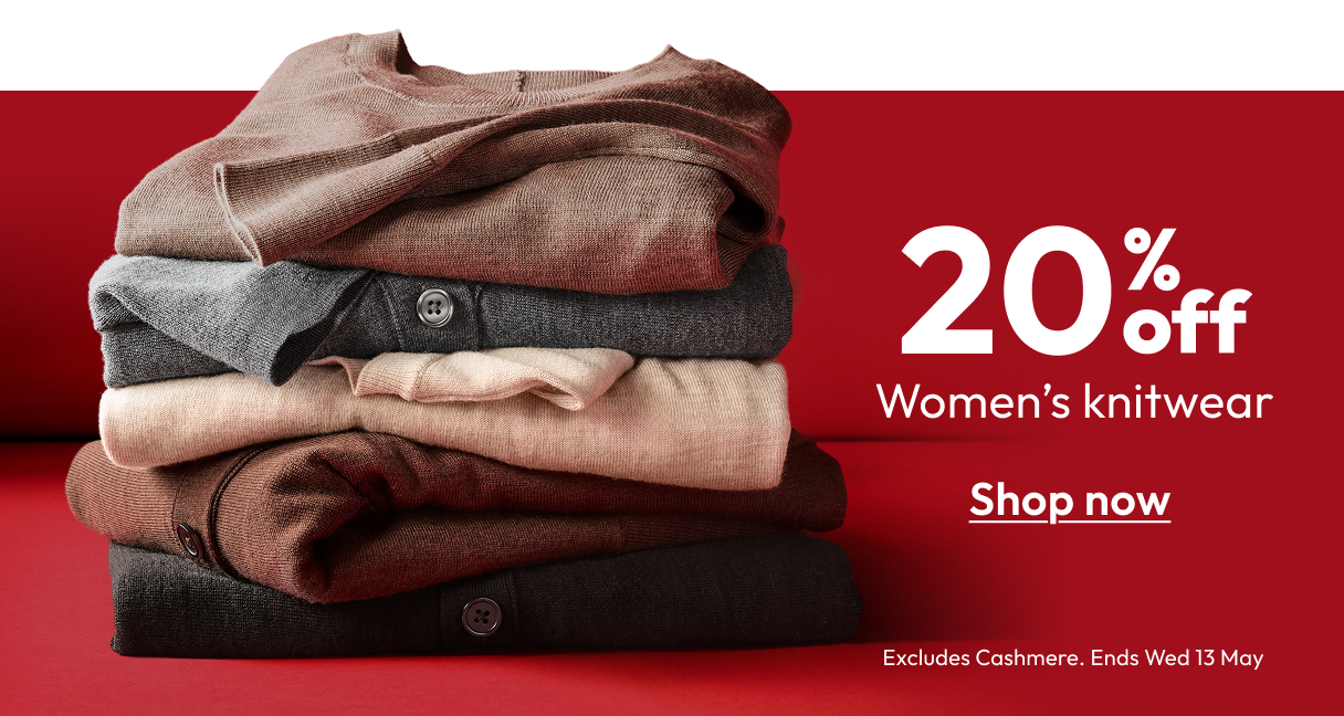 20% off women's knitwear